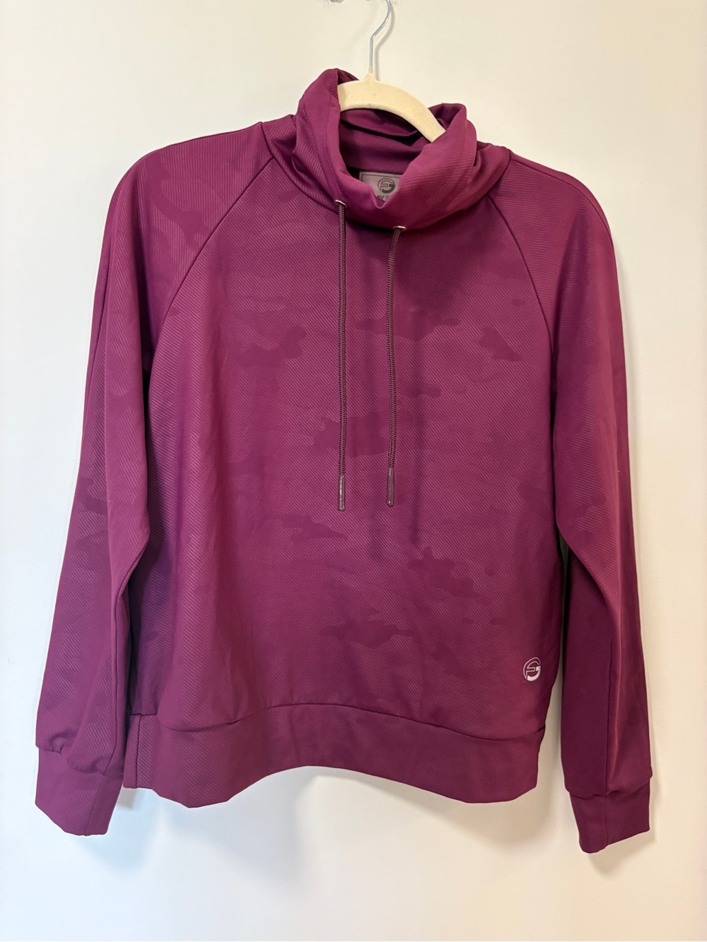 Foray Golf Sweatshirt Womens Small Purple Camo Sporty Funnel Neck Activewear